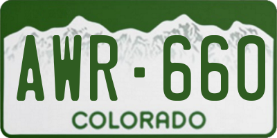 CO license plate AWR660