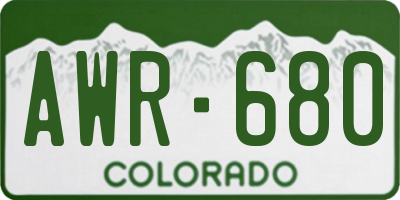 CO license plate AWR680