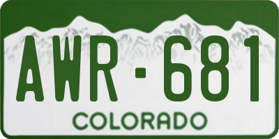 CO license plate AWR681