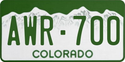 CO license plate AWR700