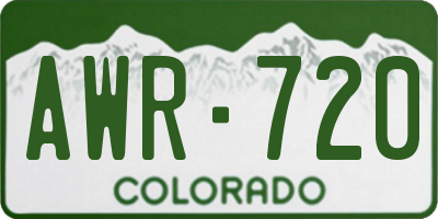 CO license plate AWR720