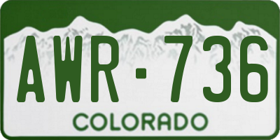 CO license plate AWR736