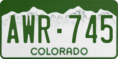 CO license plate AWR745
