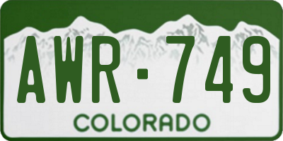 CO license plate AWR749