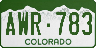 CO license plate AWR783