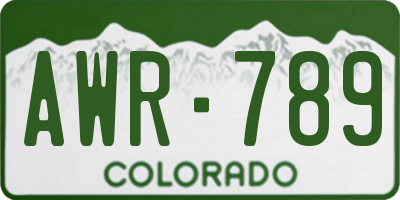 CO license plate AWR789