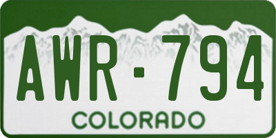 CO license plate AWR794