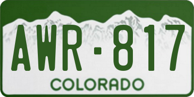 CO license plate AWR817