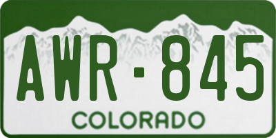 CO license plate AWR845