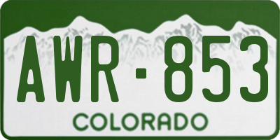 CO license plate AWR853