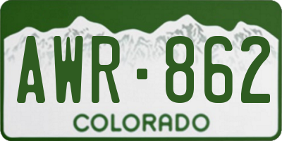 CO license plate AWR862