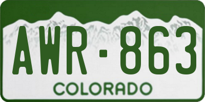 CO license plate AWR863