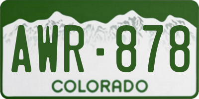 CO license plate AWR878