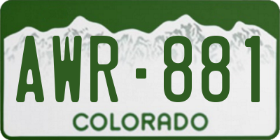 CO license plate AWR881