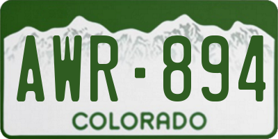 CO license plate AWR894