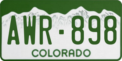 CO license plate AWR898