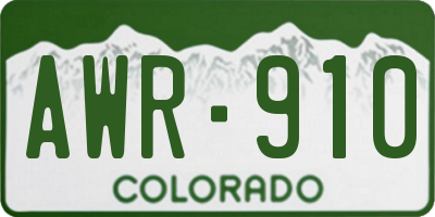 CO license plate AWR910