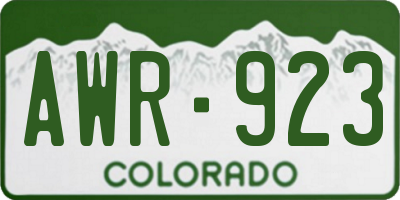 CO license plate AWR923