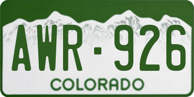 CO license plate AWR926