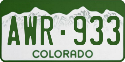 CO license plate AWR933
