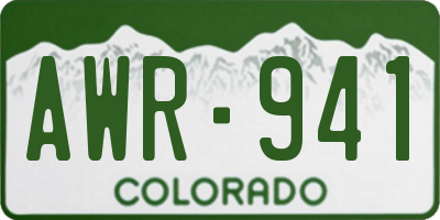 CO license plate AWR941
