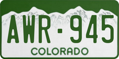 CO license plate AWR945