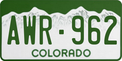 CO license plate AWR962