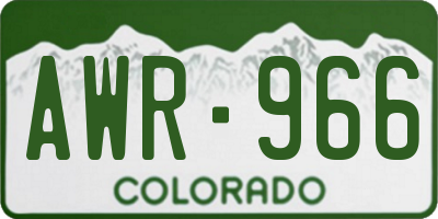 CO license plate AWR966