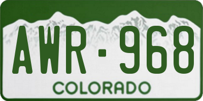 CO license plate AWR968