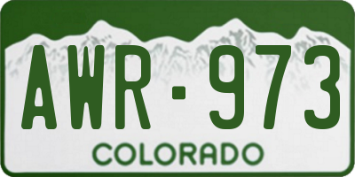 CO license plate AWR973