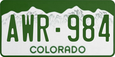 CO license plate AWR984