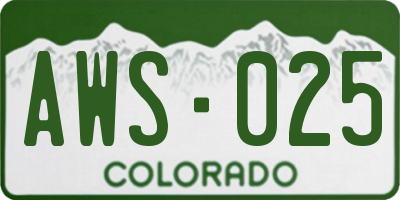 CO license plate AWS025