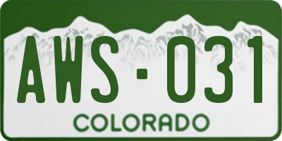 CO license plate AWS031