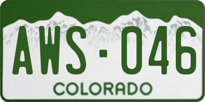 CO license plate AWS046