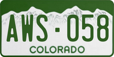 CO license plate AWS058