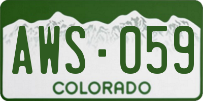 CO license plate AWS059