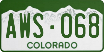 CO license plate AWS068