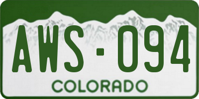 CO license plate AWS094