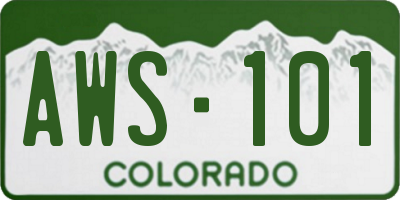 CO license plate AWS101