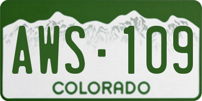 CO license plate AWS109
