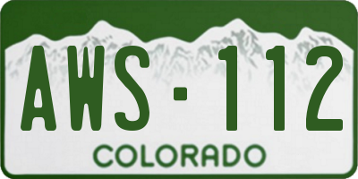 CO license plate AWS112