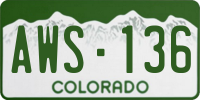 CO license plate AWS136