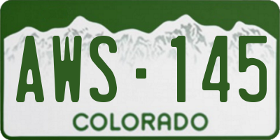 CO license plate AWS145