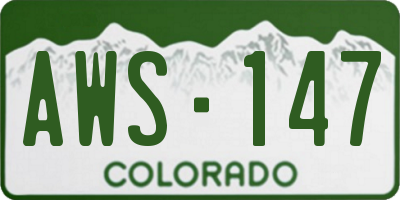 CO license plate AWS147