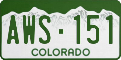 CO license plate AWS151