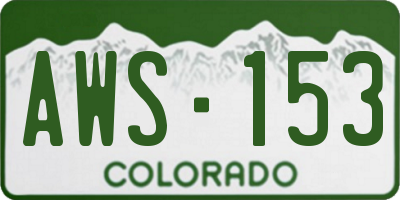 CO license plate AWS153