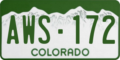 CO license plate AWS172