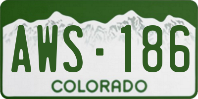 CO license plate AWS186