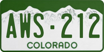 CO license plate AWS212