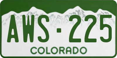 CO license plate AWS225